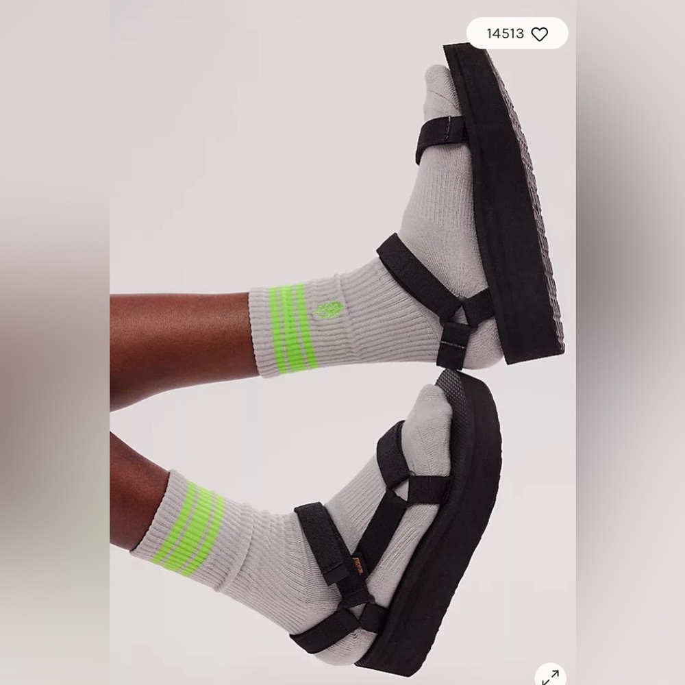 Teva leather Flatform sandal ☀️🖤